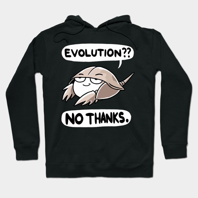 Evolution no thanks Cool Horseshoe Crab (Back Print) Hoodie by DoodleDashDesigns